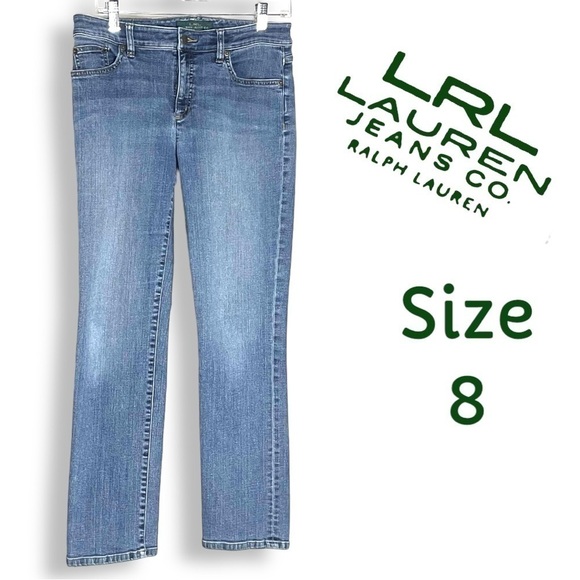 LRL Lauren Jeans Co. Ralph Lauren Straight Leg Med Wash Size 8 - Picture 5 of 16